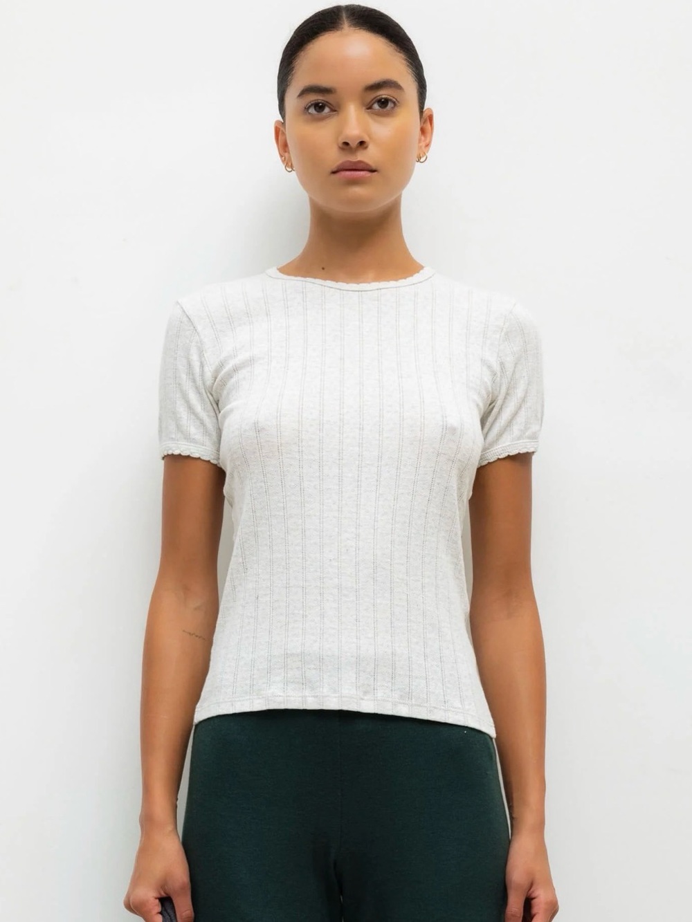 LESET Pointelle Slim Fit Tee